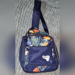 Anthropologie Gola Floral Crossbody Bag - Navy and Multicolor